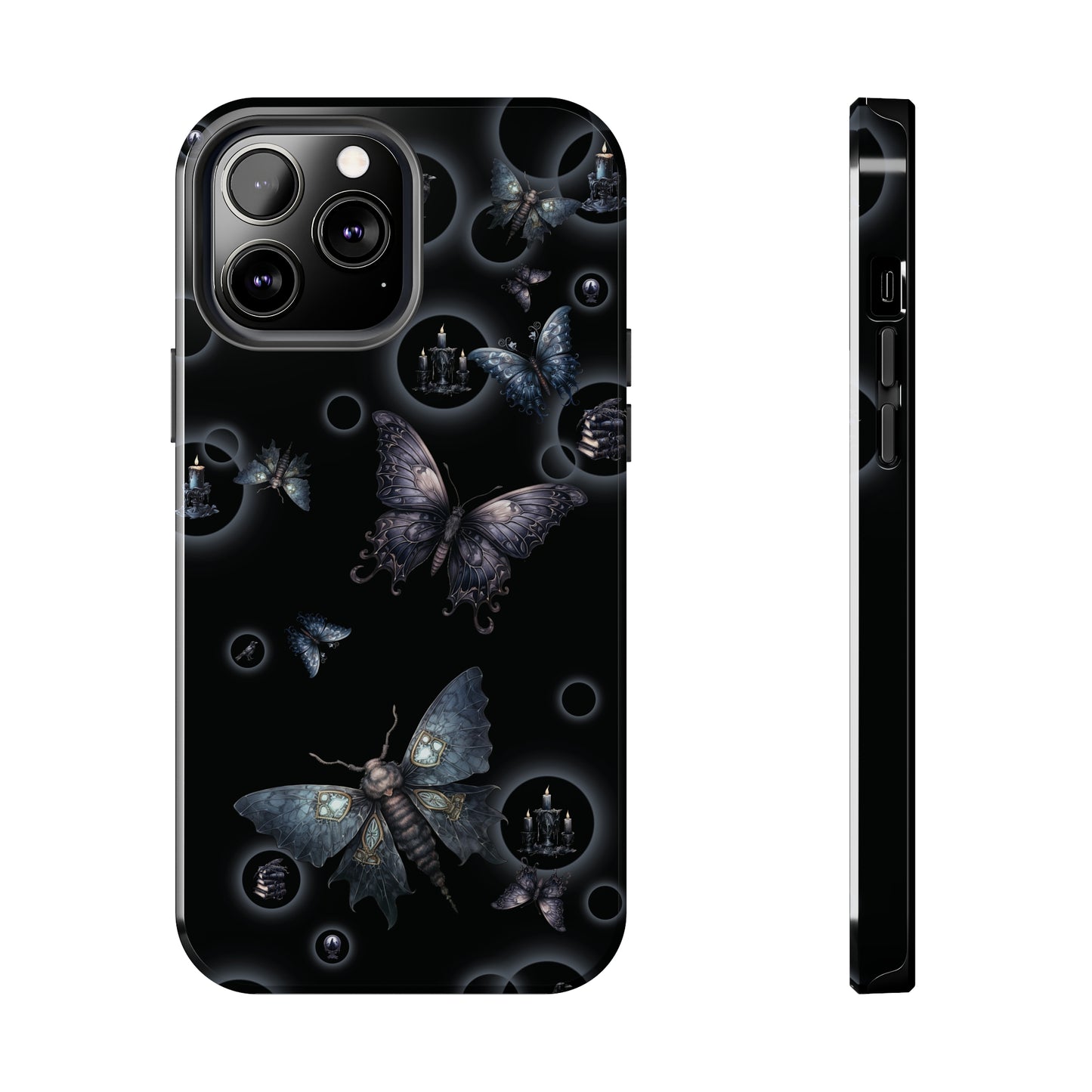 Gothic Moths Tough iPhone Case | Candles Moths Dark Phone Cover | Moth Themed iPhone Accessories | "Moths in the Night"