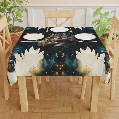 Skeleton Rock Band Tablecloth | Ghostly Music Table Cover | Rock & Roll Death Themed Home Decor | "Music Man"