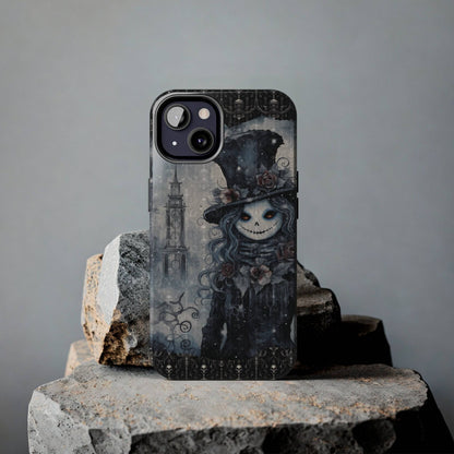 Gothic Style Tough iPhone Case | Goth Girl Phone Cover | Dark Scary Themed iPhone Accessories | "Deadrose Sheleton"