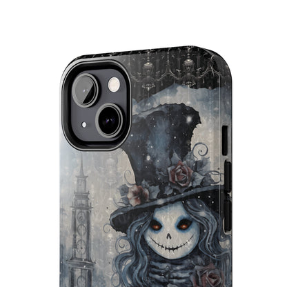 Gothic Style Tough iPhone Case | Goth Girl Phone Cover | Dark Scary Themed iPhone Accessories | "Deadrose Sheleton"