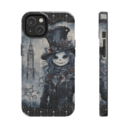 Gothic Style Tough iPhone Case | Goth Girl Phone Cover | Dark Scary Themed iPhone Accessories | "Deadrose Sheleton"