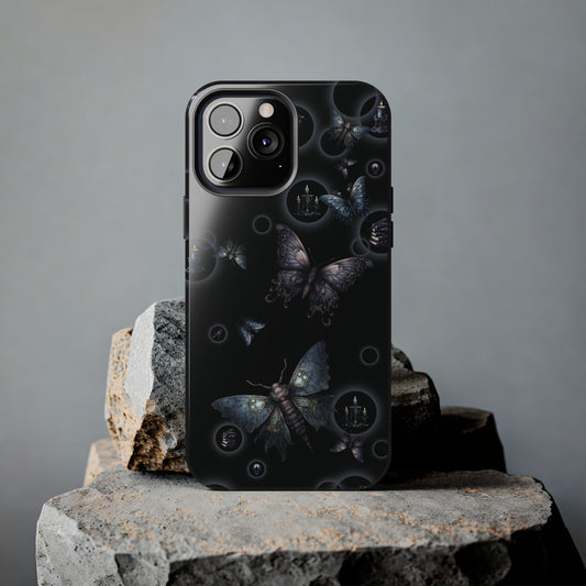 Gothic Moths Tough iPhone Case | Candles Moths Dark Phone Cover | Moth Themed iPhone Accessories | "Moths in the Night"