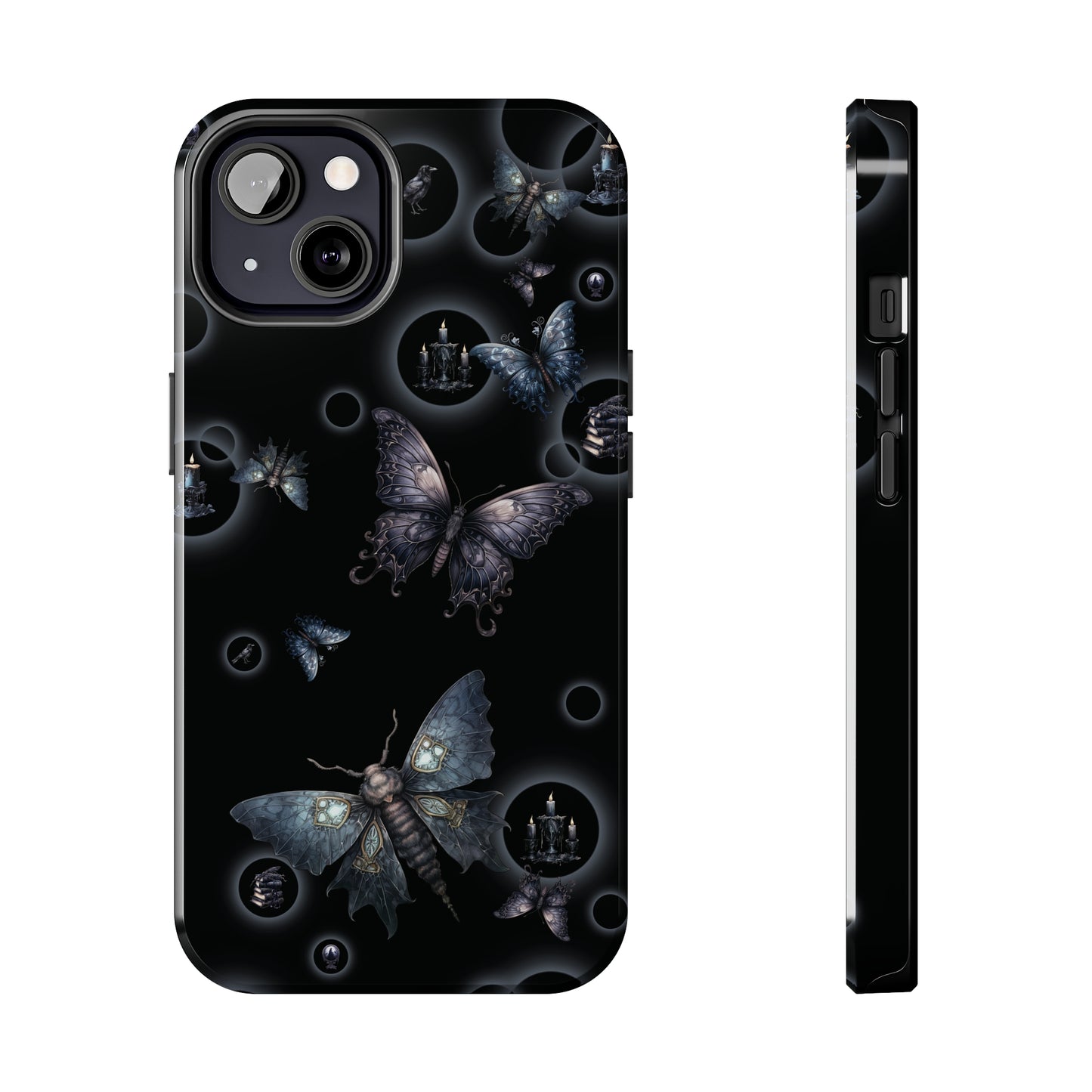 Gothic Moths Tough iPhone Case | Candles Moths Dark Phone Cover | Moth Themed iPhone Accessories | "Moths in the Night"