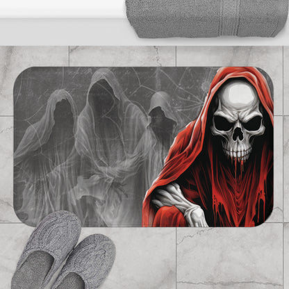 Dark Frightening Bath Mat | Skeletons Wraiths Blood Scary Bathroom Rug | Horror Themed Bath Decor | "Welcome to the NetherRealm"