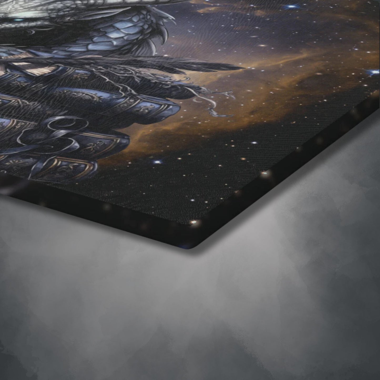 Ethereal Fantasy Style Glass Cutting Board | Black Gargoyle Starry Sky Kitchen Decor | Supernatural  Themed Home Accents | "Knowledge is Power"