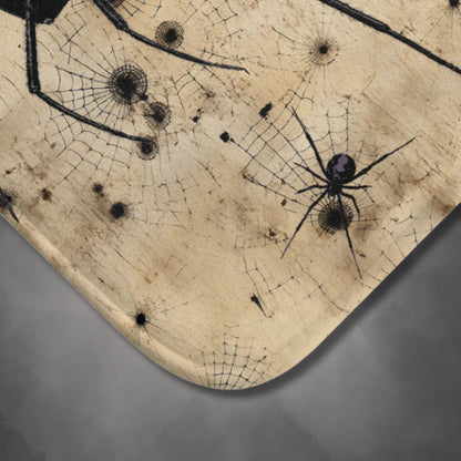 Creepy Bath Mat | Spiders Scary Bathroom Rug | Horror Themed Bath Decor | "Eight Legs of Death"