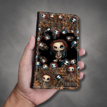 Voodoo Steampunk Wallet Phone Case | Voodoo Dolls Phone Cover | Dark Scary Themed Phone Accessories | "Pins and Needles"