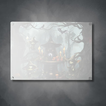 Ethereal Fantasy Style Glass Cutting Board | Sorceress Forest Goblins Kitchen Decor | Fable Themed Home Accents | "Queen of Goblin Forest"