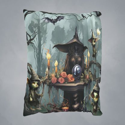 Ethereal Fantasy Style Throw Pillow or Pillowcase | Sorceress Forest Goblins Decorative Pillow | Fable Themed Home Decor | "Queen of the Goblin Forest"