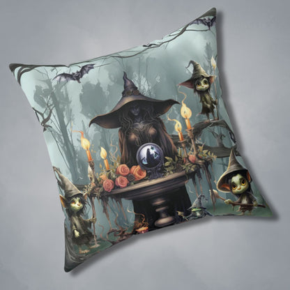 Ethereal Fantasy Style Throw Pillow or Pillowcase | Sorceress Forest Goblins Decorative Pillow | Fable Themed Home Decor | "Queen of the Goblin Forest"