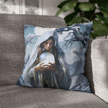 Eclectic Throw Pillow or Pillowcase | Dark Setting Fortune Teller Crystal Ball Decorative Pillow | Ethereal Themed Home Decor | "Visions"