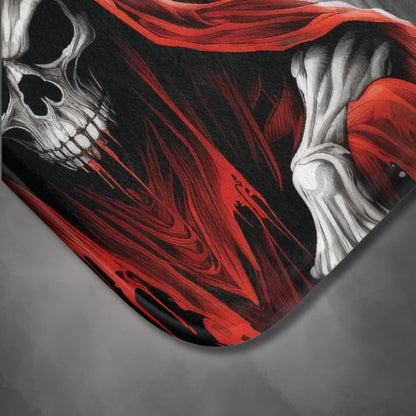 Dark Frightening Bath Mat | Skeletons Wraiths Blood Scary Bathroom Rug | Horror Themed Bath Decor | "Welcome to the NetherRealm"