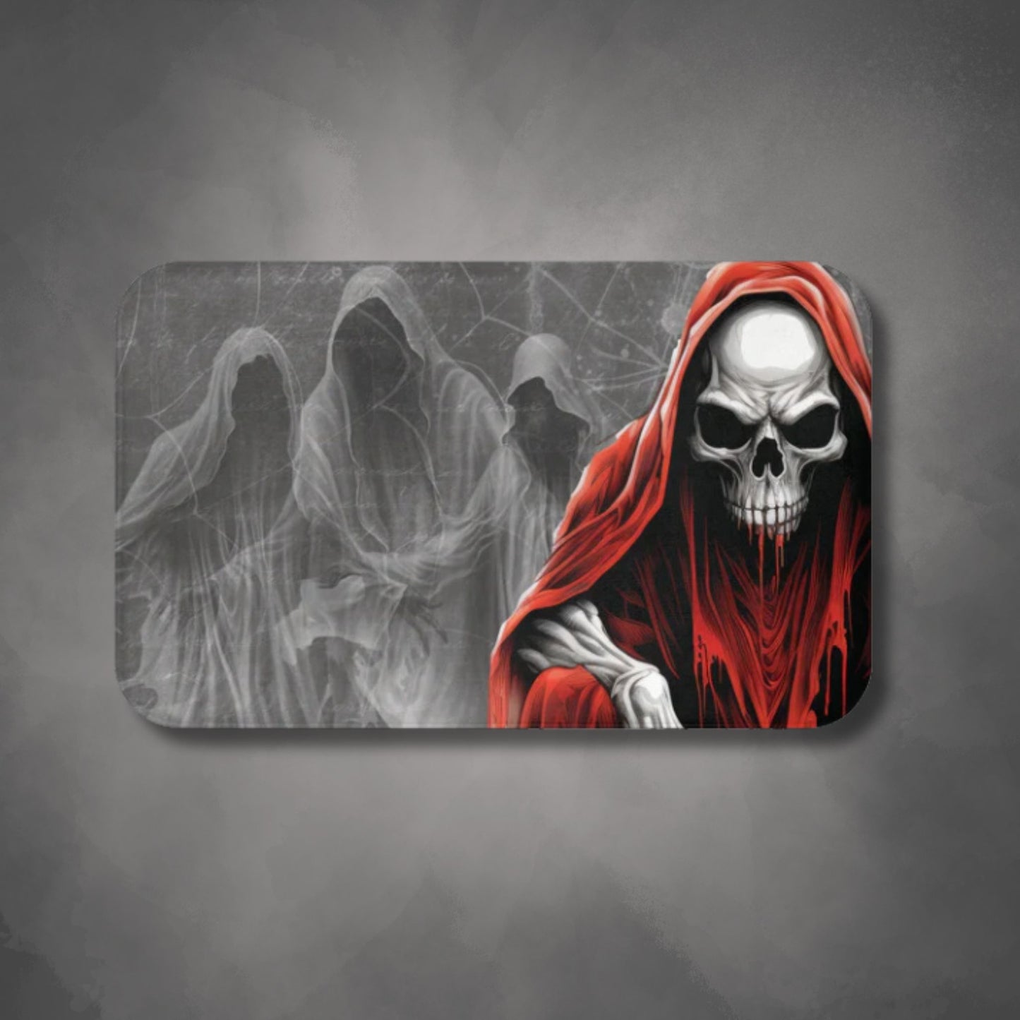 Dark Frightening Bath Mat | Skeletons Wraiths Blood Scary Bathroom Rug | Horror Themed Bath Decor | "Welcome to the NetherRealm"