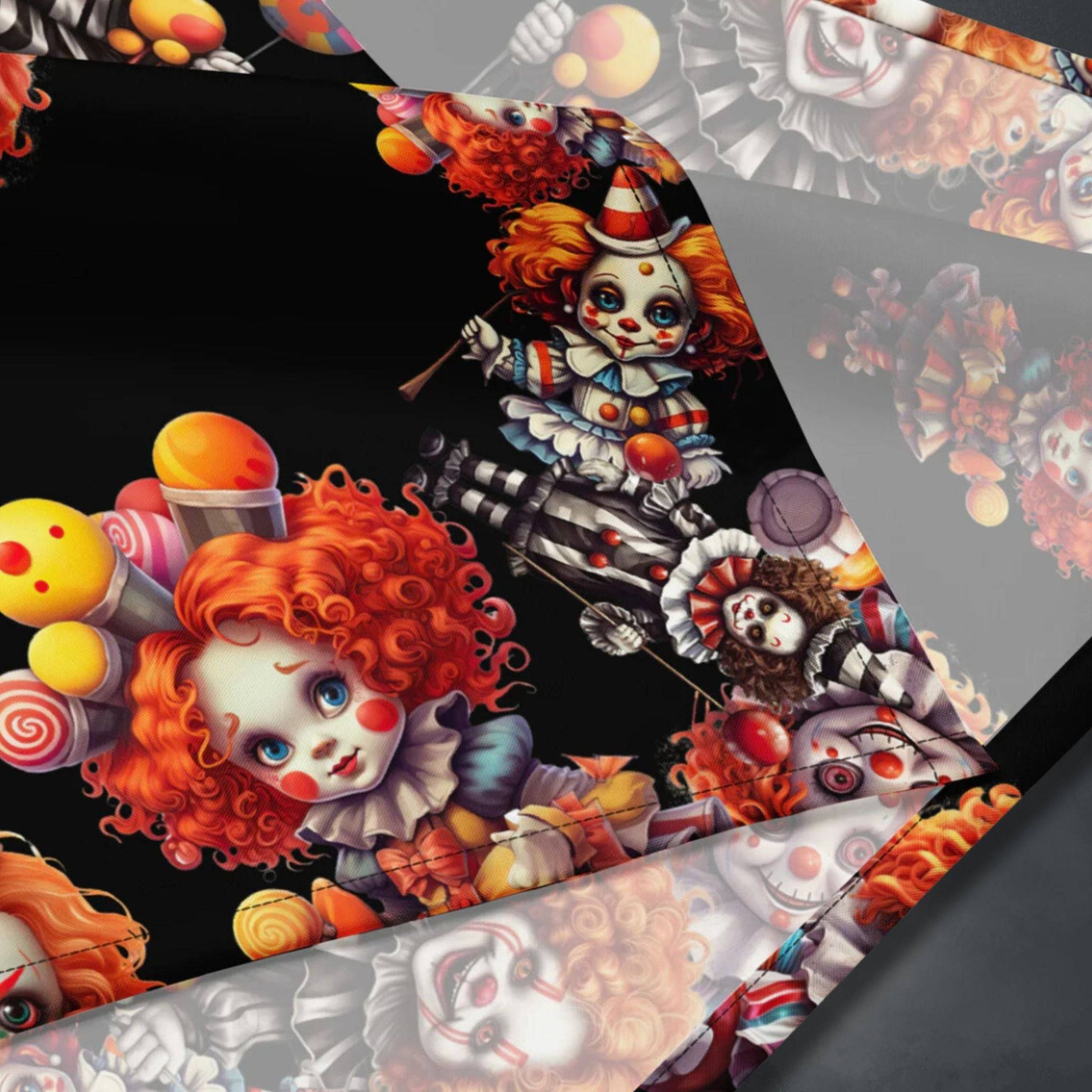 Scary Clowns Altar Cloth | Spooky Clown Kids Tarot Cloth | Horror Themed | "Want Some Candy?"