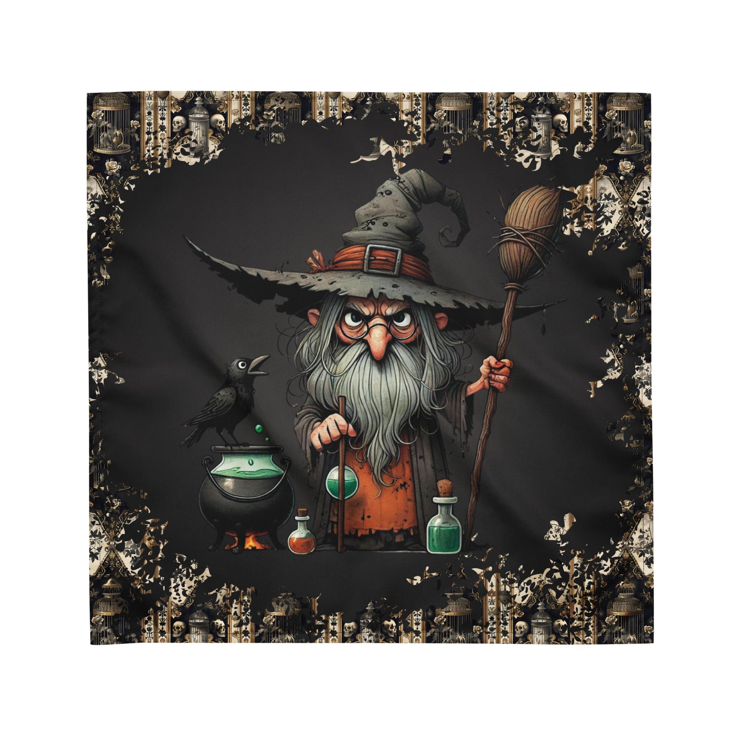 Altar Cloth for Male Witches | Old Man Witch Tarot Cloth | Mr. Crone's Stare