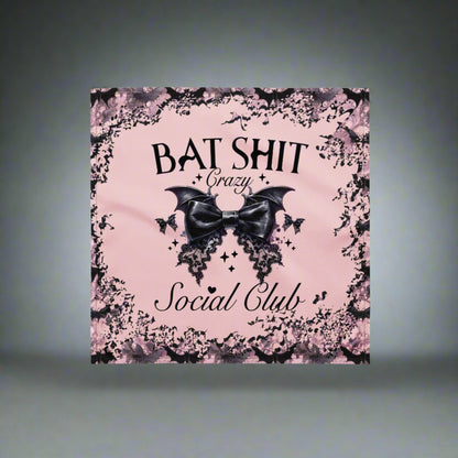 Pinky Goth Style Altar Cloth | Sarcastic Witchy Tarot Cloth | Bat Shit Social Club