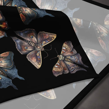 Lunar Moths on Black Altar Cloth | Moth Themed Tarot Cloth | "Intuition"