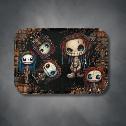 Voodoo Steampunk Style Bath Mat | Voodoo Dolls Bathroom Rug | Dark Scary Themed Bath Decor | "Pins and Needles"