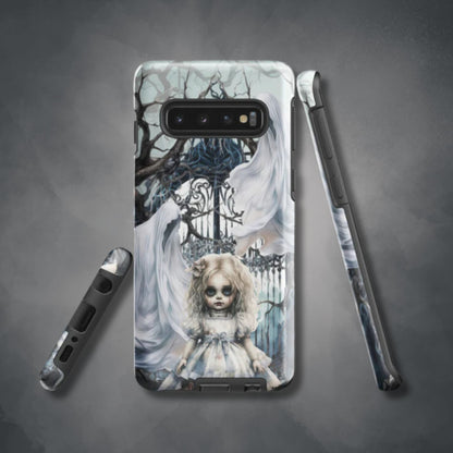 Spooky Gothic Tough Samsung® Case | Ghosts Cemetery Scary Little Girl Phone Cover | Dark Scary Themed Phone Accessories | "Let's Play"