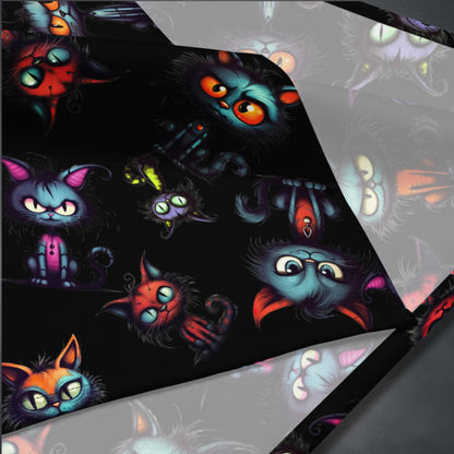 Scary Cartoon Style Cat Altar Cloth | Spooky Kitties Tarot Cloth | Cat Art Themed | "Feline Combine"