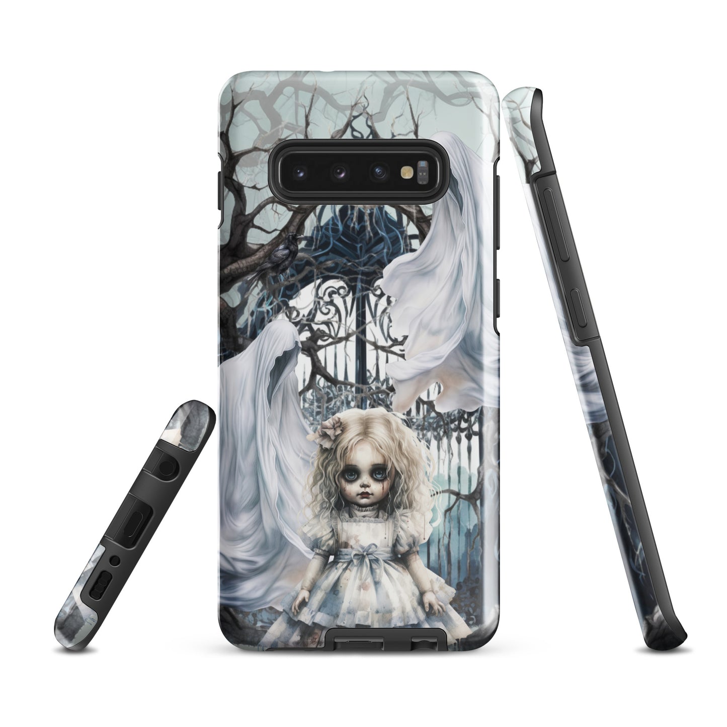 Spooky Gothic Tough Samsung® Case | Ghosts Cemetery Scary Little Girl Phone Cover | Dark Scary Themed Phone Accessories | "Let's Play"