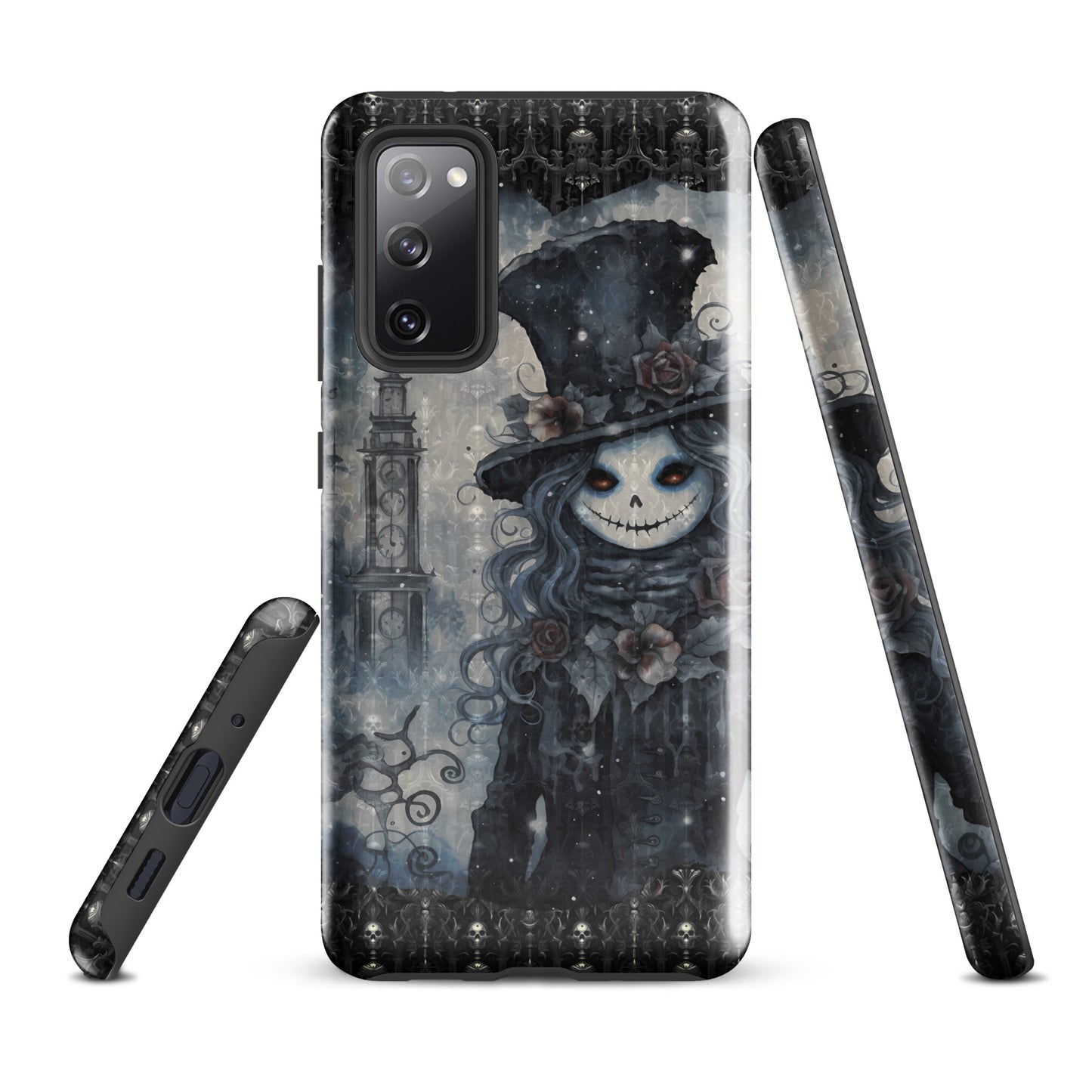 Gothic Style Tough Samsung® Case | Goth Girl Phone Cover | Dark Scary Themed Phone Accessories | "Deadrose Sheleton"