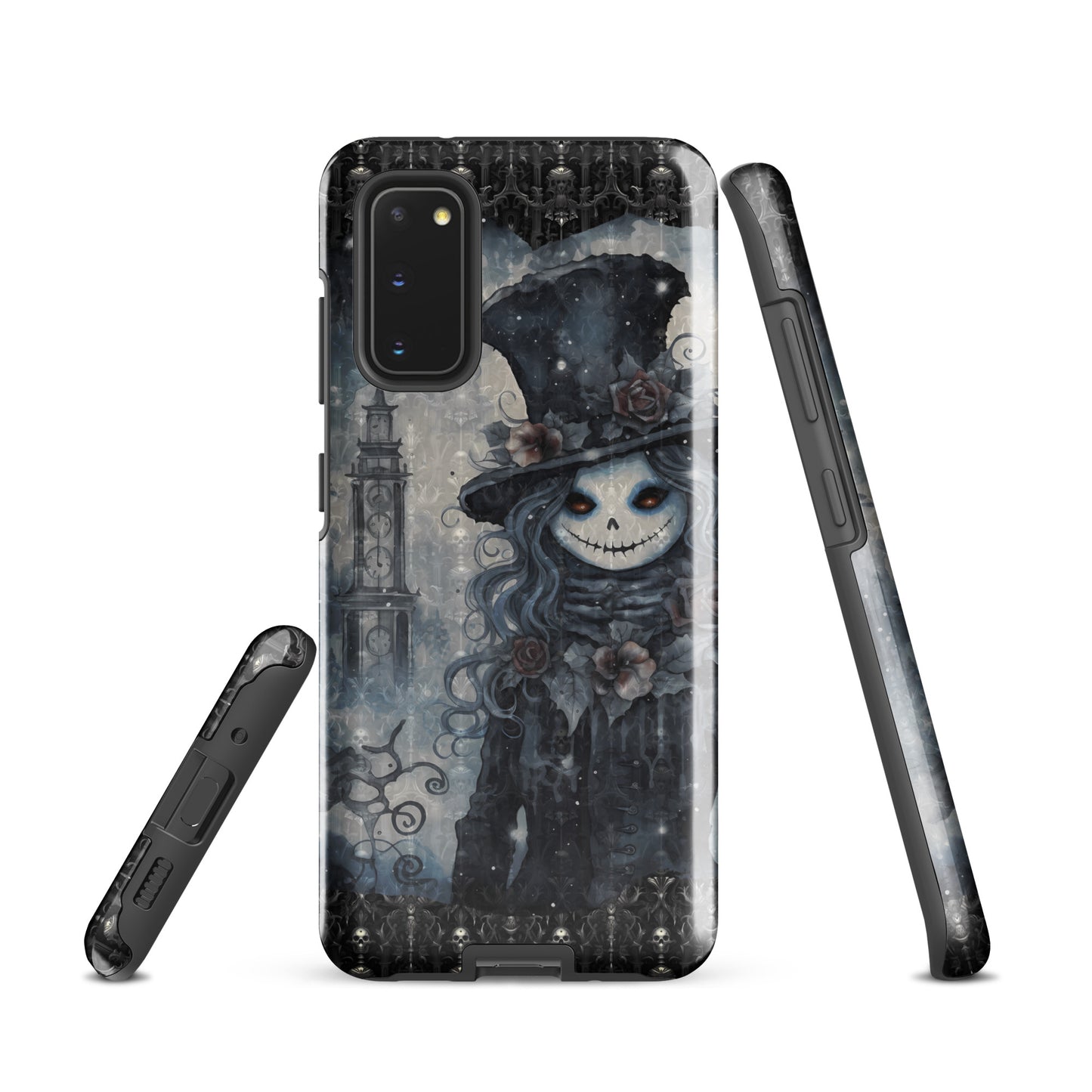 Gothic Style Tough Samsung® Case | Goth Girl Phone Cover | Dark Scary Themed Phone Accessories | "Deadrose Sheleton"