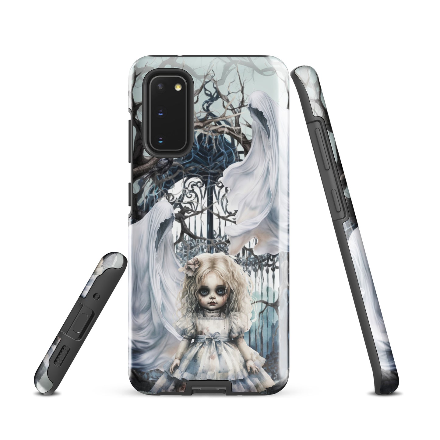 Spooky Gothic Tough Samsung® Case | Ghosts Cemetery Scary Little Girl Phone Cover | Dark Scary Themed Phone Accessories | "Let's Play"