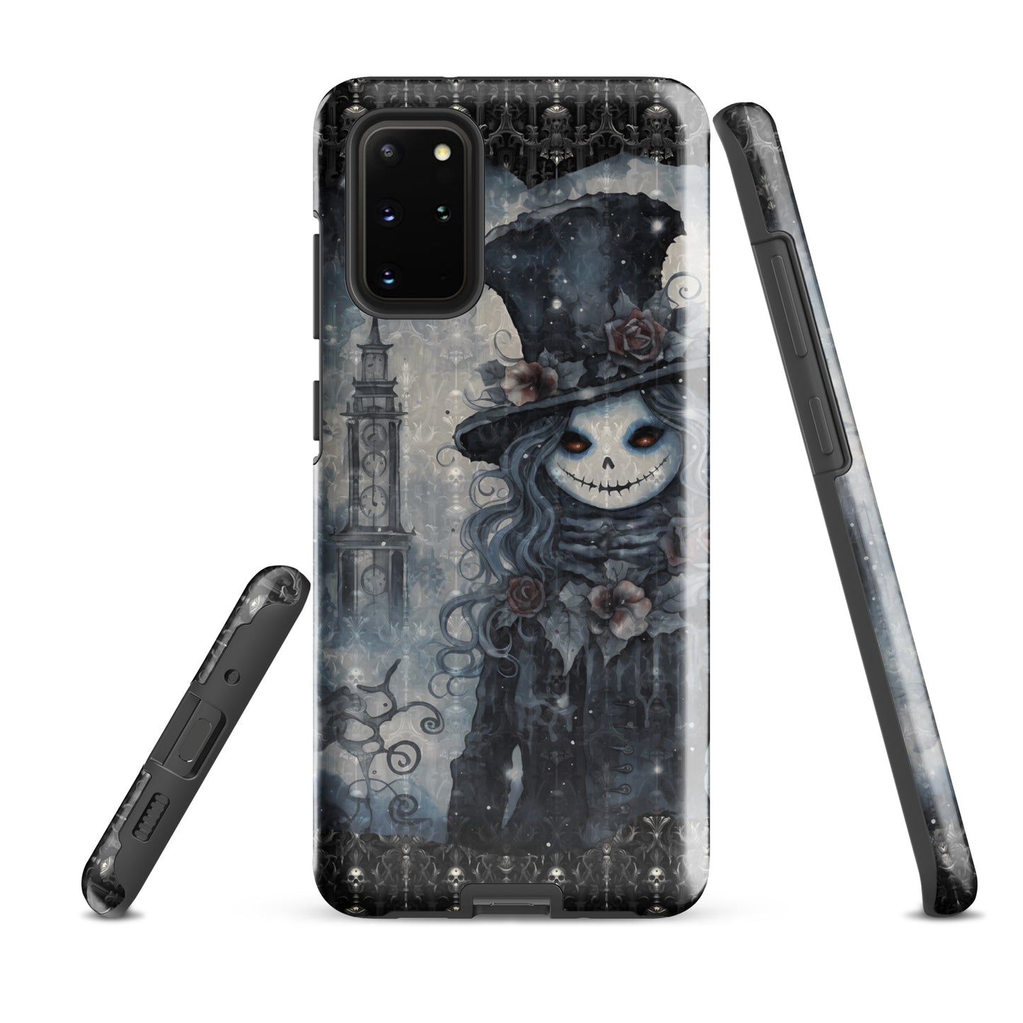 Gothic Style Tough Samsung® Case | Goth Girl Phone Cover | Dark Scary Themed Phone Accessories | "Deadrose Sheleton"