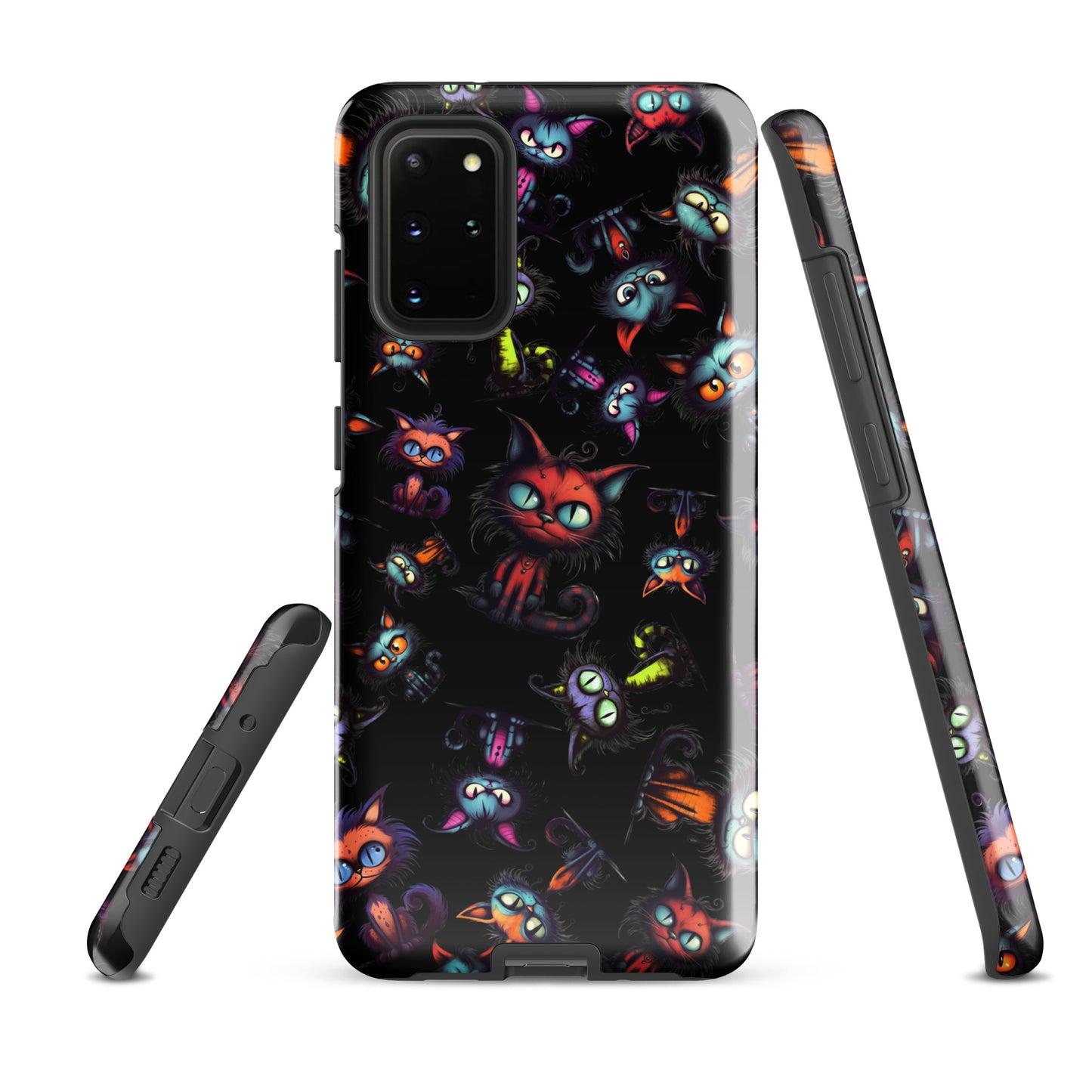 Scary Cartoon Style Tough Samsung® Case | Spooky Kitties Phone Cover | Cat Art Themed Phone Accessories | "Feline Combine"