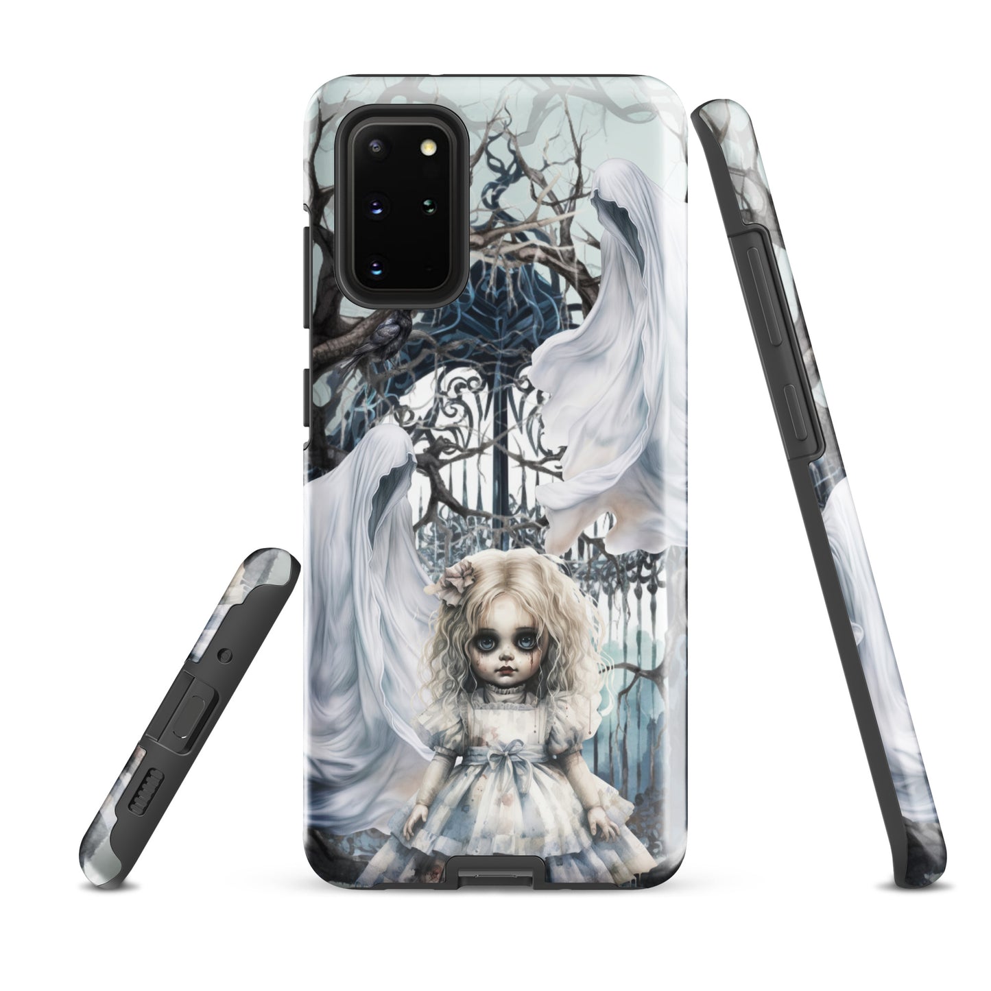 Spooky Gothic Tough Samsung® Case | Ghosts Cemetery Scary Little Girl Phone Cover | Dark Scary Themed Phone Accessories | "Let's Play"