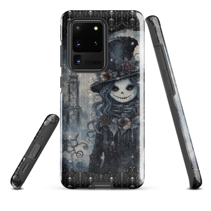 Gothic Style Tough Samsung® Case | Goth Girl Phone Cover | Dark Scary Themed Phone Accessories | "Deadrose Sheleton"