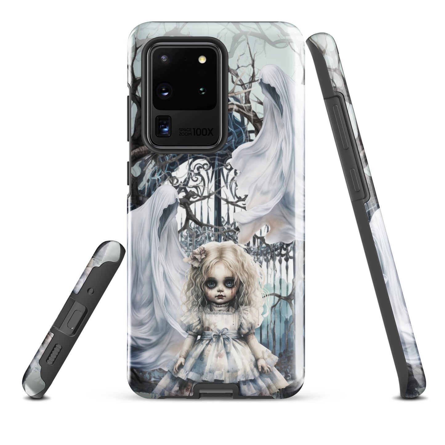 Spooky Gothic Tough Samsung® Case | Ghosts Cemetery Scary Little Girl Phone Cover | Dark Scary Themed Phone Accessories | "Let's Play"