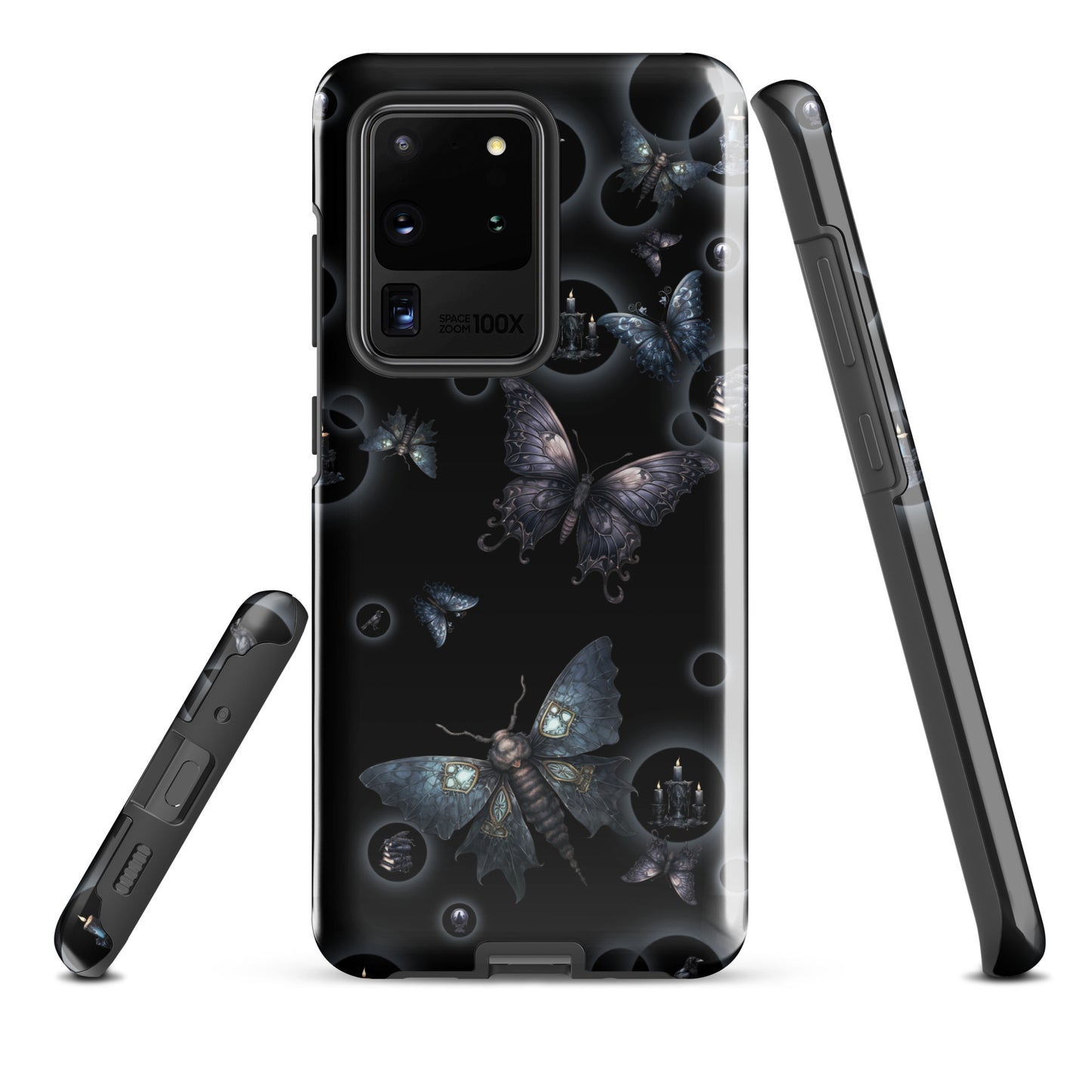 Gothic Moths Tough Samsung® Case | Candles Moths Dark Phone Cover | Moth Themed Phone Accessories | "Moths in the Night"