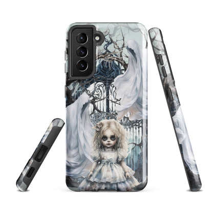 Spooky Gothic Tough Samsung® Case | Ghosts Cemetery Scary Little Girl Phone Cover | Dark Scary Themed Phone Accessories | "Let's Play"