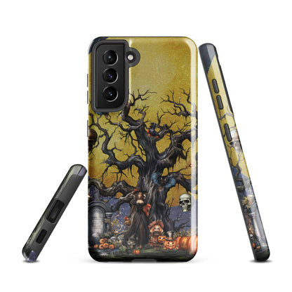 Autumn Fall Gothic Tough Samsung® Case | Witch Cemetery Skulls Little Girl Phone Cover | Dark Scary Themed Phone Accessories | "Autumn Moon"