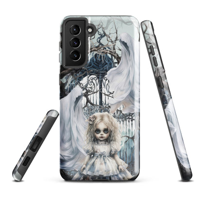 Spooky Gothic Tough Samsung® Case | Ghosts Cemetery Scary Little Girl Phone Cover | Dark Scary Themed Phone Accessories | "Let's Play"