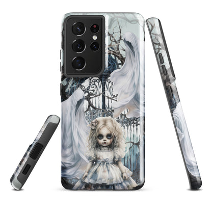 Spooky Gothic Tough Samsung® Case | Ghosts Cemetery Scary Little Girl Phone Cover | Dark Scary Themed Phone Accessories | "Let's Play"