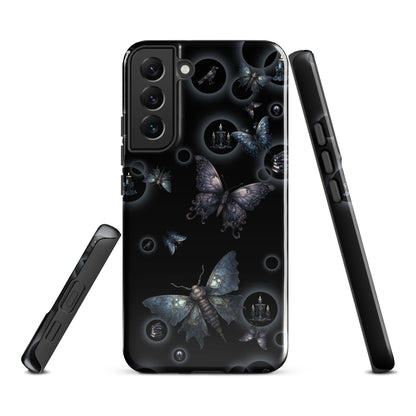 Gothic Moths Tough Samsung® Case | Candles Moths Dark Phone Cover | Moth Themed Phone Accessories | "Moths in the Night"