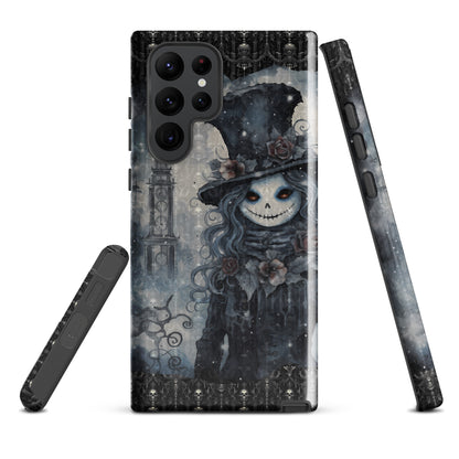 Gothic Style Tough Samsung® Case | Goth Girl Phone Cover | Dark Scary Themed Phone Accessories | "Deadrose Sheleton"