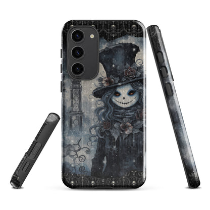 Gothic Style Tough Samsung® Case | Goth Girl Phone Cover | Dark Scary Themed Phone Accessories | "Deadrose Sheleton"