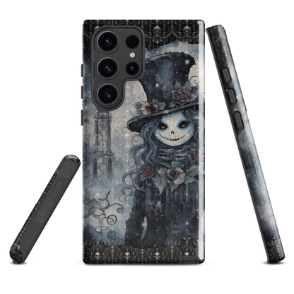 Gothic Style Tough Samsung® Case | Goth Girl Phone Cover | Dark Scary Themed Phone Accessories | "Deadrose Sheleton"